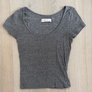 Abercrombie Gray Scoop Neck Women's Top